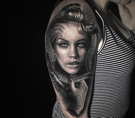 realistic medusa tattoos